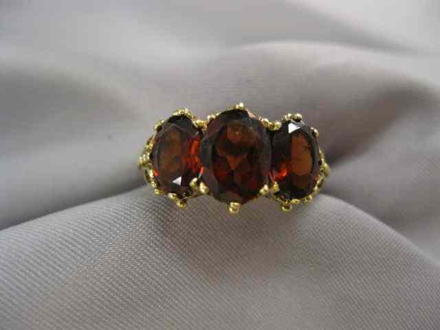 Appraisal: Garnet Ring rich Bohemian oval gems in openwork k yellow