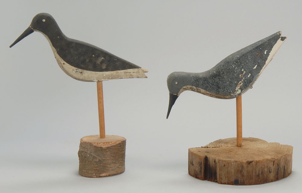 Appraisal: TWO YELLOWLEGS DECOYS Early th CenturyFrom New Jersey Each by