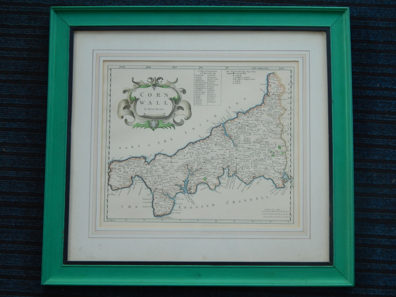 Appraisal: After Robert Morden A map of Cornwall later coloured cm