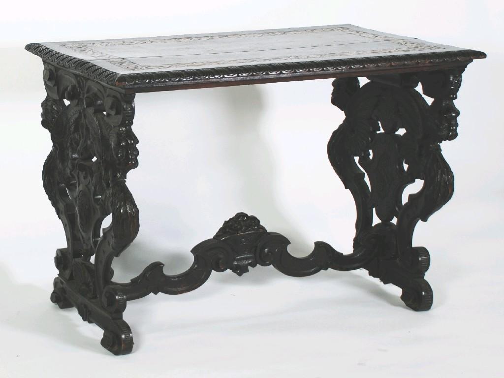 Appraisal: PROBABLY CONTINENTAL LATE NINETEENTH CENTURY RENAISSANCE STYLE CARVED DARK OAK