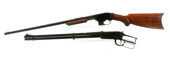 Appraisal: TWO RIFLES Savage caliber pump-action '' octagonal barrel walnut stock