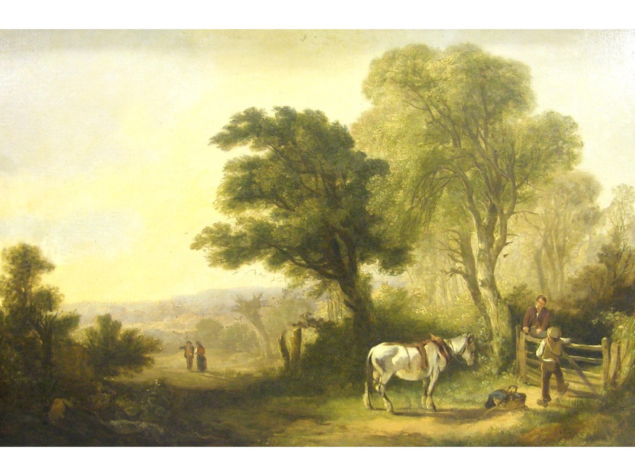 Appraisal: Charles Towne th th century - Landscape with figures and