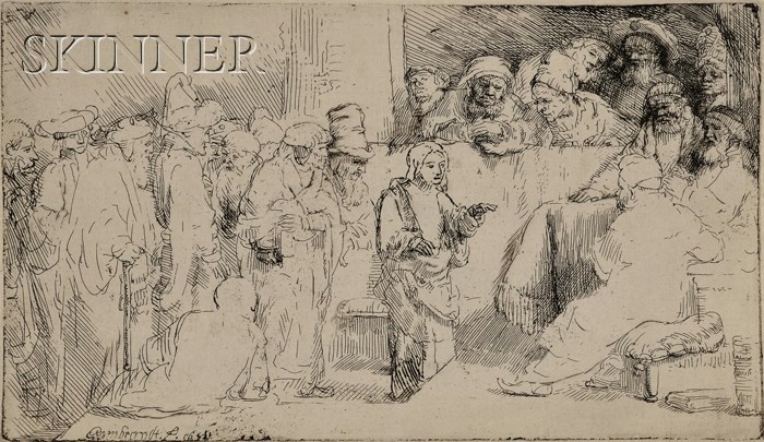 Appraisal: Rembrandt van Rijn Dutch - Christ Disputing with the Doctors