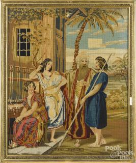 Appraisal: Victorian needlepoint embroidery of a biblical scene wrought by Jennet