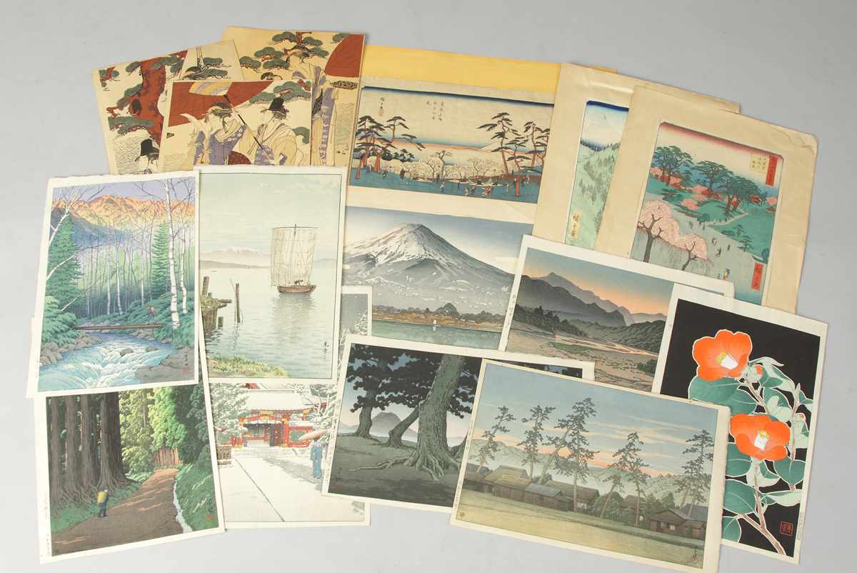 Appraisal: Group of Japanese Woodblock Prints All sgn Condition Overall very