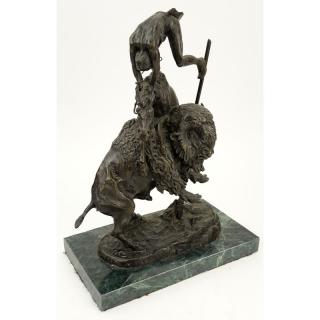 Appraisal: After Frederic Remington American - Buffalo Horse Bronze Sculpture on