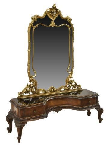 Appraisal: Venetian mirrored vanity dressing table mid th c giltwood framed