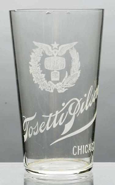 Appraisal: Tosetti Pilsener Acid-Etched Beer Glass Rare Chicago glass Condition Excellent