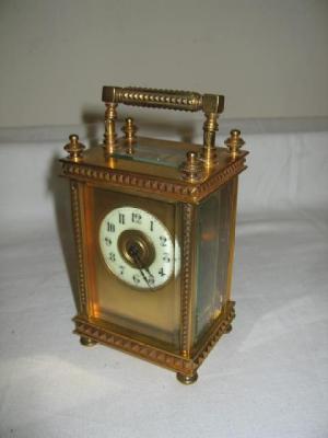 Appraisal: AN ENGLISH CARRIAGE CLOCK the single barrel movement with lever