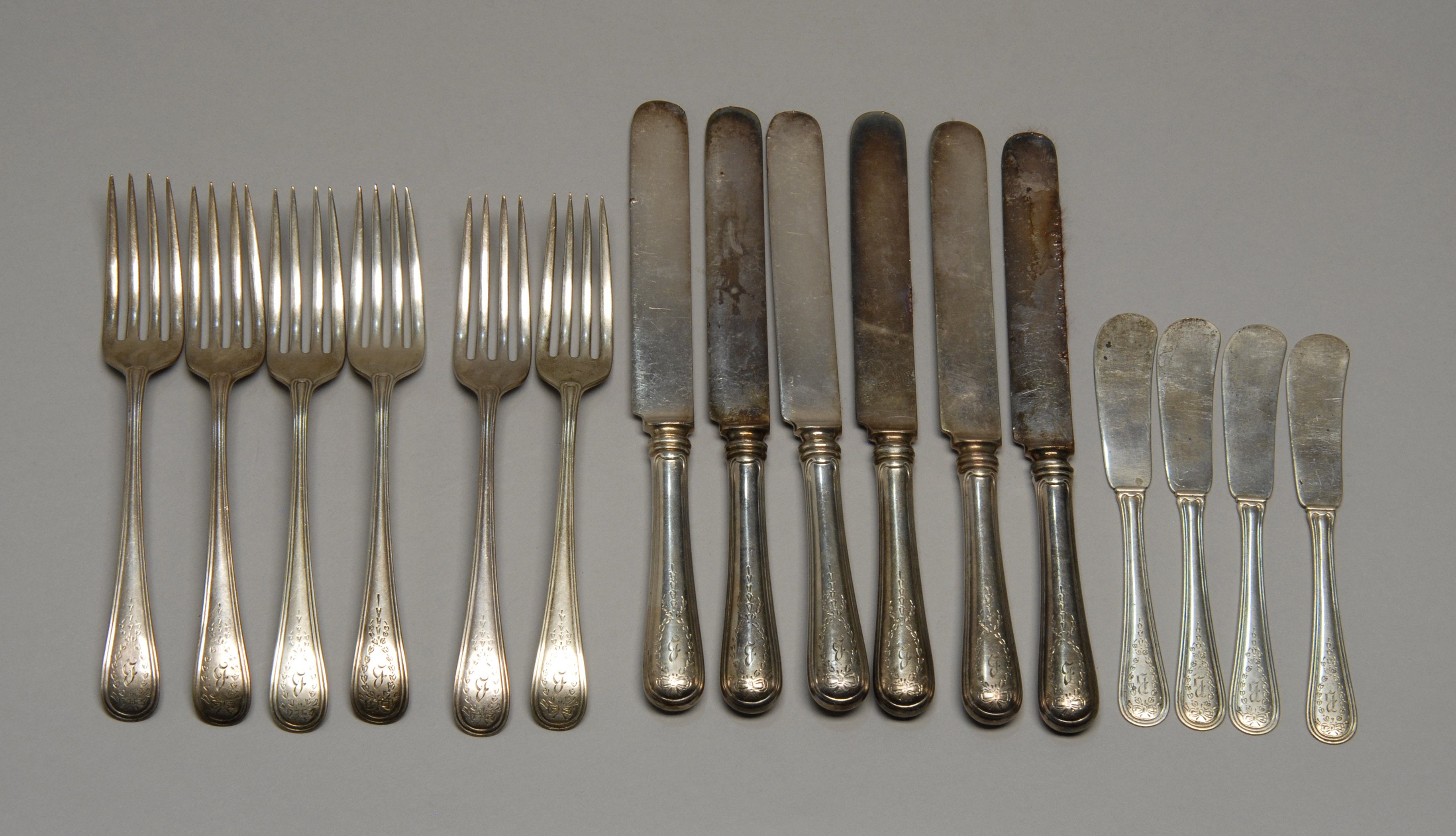 Appraisal: GORHAM STERLING SILVER PARTIAL FLATWARE SET In the Jefferson pattern