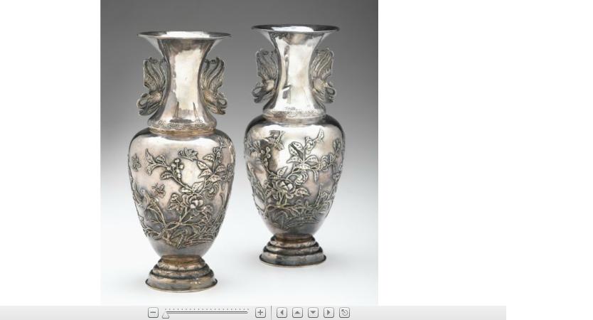 Appraisal: Pair of Chinese silver vasesbase marked th century