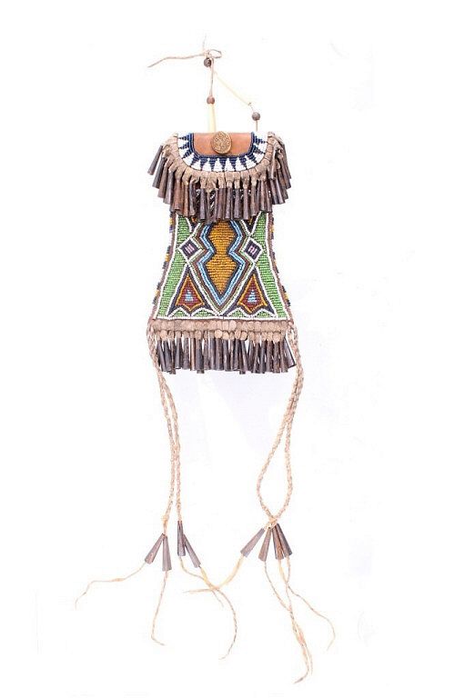 Appraisal: Kiowa Fully Beaded Strike-A-Lite Bag c - The lot features