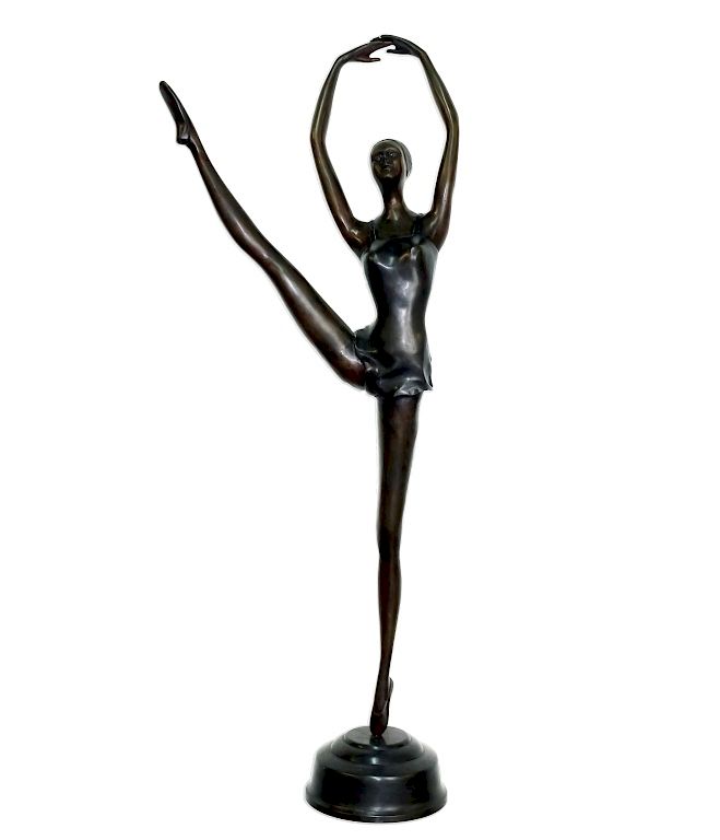 Appraisal: FINE Figural Bronze Ballerina Art Sculpture th Century bronze sculpture