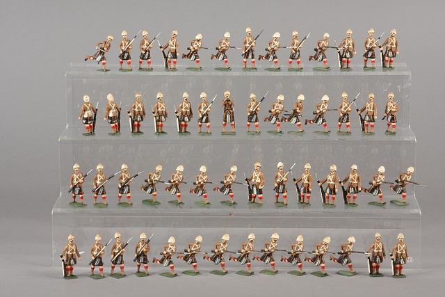 Appraisal: Lot of metal Cameron Highlanders in different poses Gloss paint