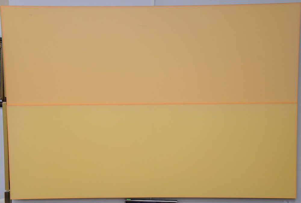 Appraisal: Tim Litzmann acrylic Yellow Orange Mary Boone Gallery lable on