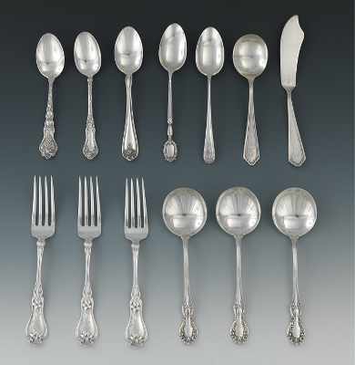 Appraisal: A Group of Mixed Sterling Silver Flatware Including three -