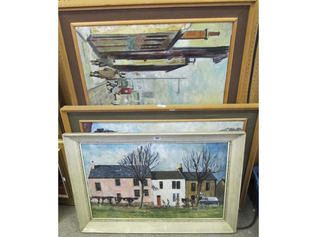 Appraisal: ANNA SAXTON Lot comprising three oils