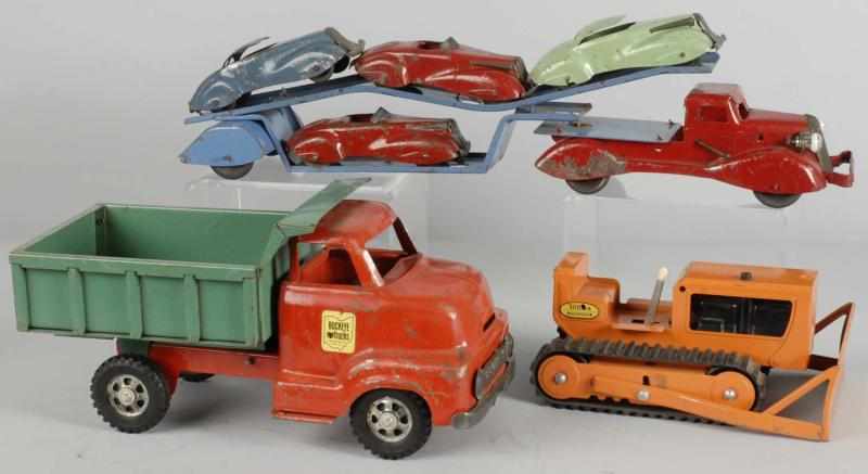 Appraisal: Lot of Pressed Steel Work Trucks Description Includes a Marx