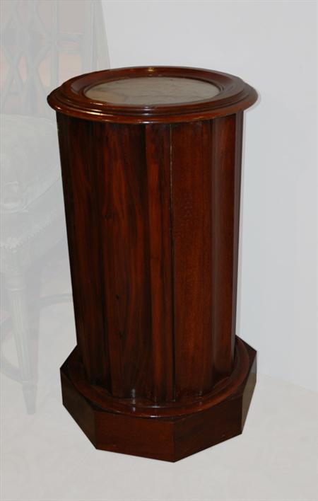 Appraisal: Empire Style Marble Top Mahogany Pot Cupboard Estimate -