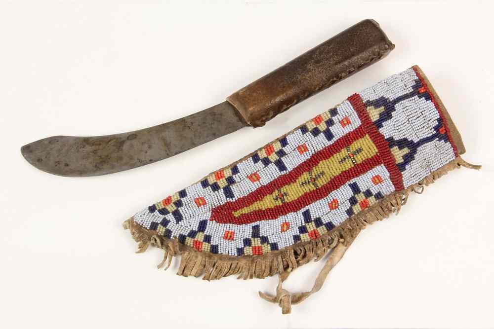 Appraisal: NATIVE AMERICAN KNIFE SHEATH KNIFE - Late th c Northern