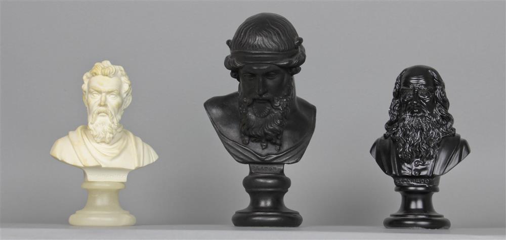 Appraisal: GIORGIO SOMMER COMPOSITION BUST OF PLATO AND TWO A GIANNELLI