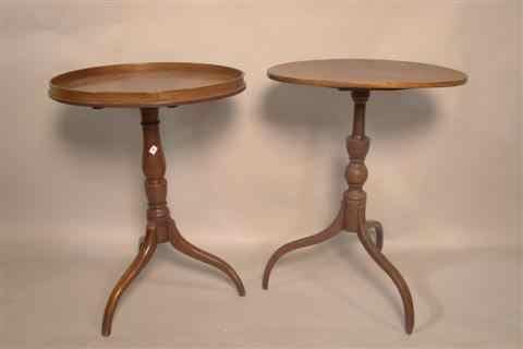 Appraisal: TWO FEDERAL MAHOGANY TILT TOP TRIPOD TABLES the first circa