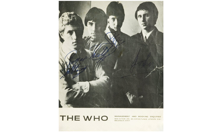 Appraisal: Autographed Publicity Photograph of The Who c Signed in blue