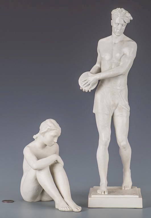 Appraisal: Pair of Rosenthal Figures Discus Thrower and Female Pair of