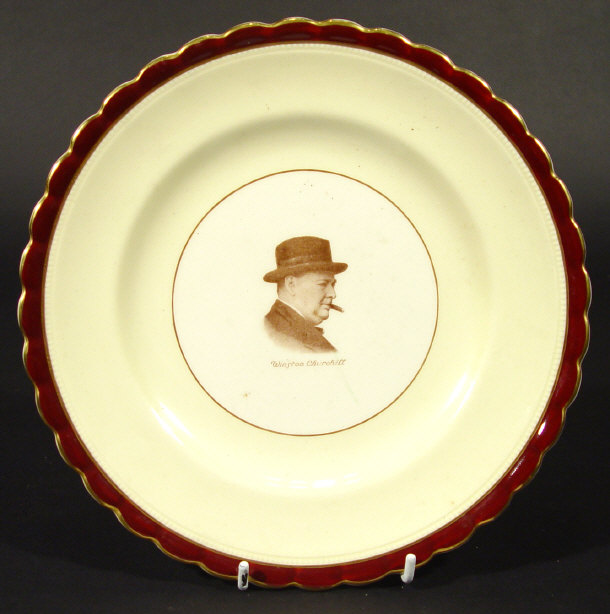 Appraisal: Military interest china plate printed with a portrait of Winston