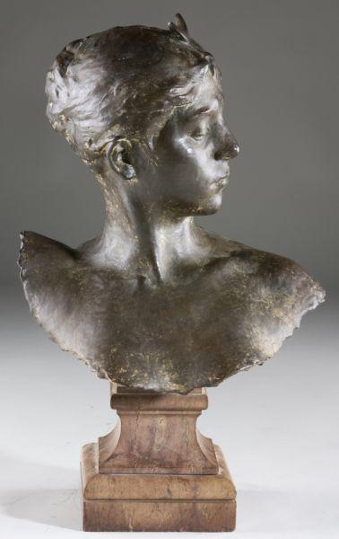 Appraisal: Jean Alexander Falguiere Fr - Bronze bust of Roman Goddess