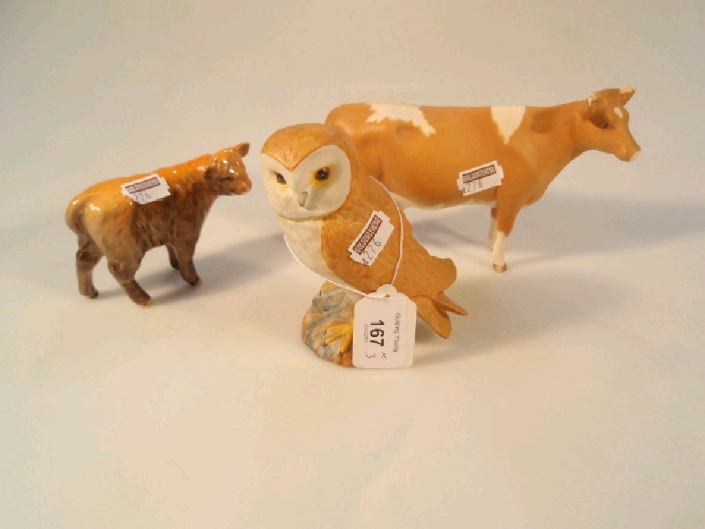 Appraisal: Beswick owl no highland calf no D gloss Guernsey cow