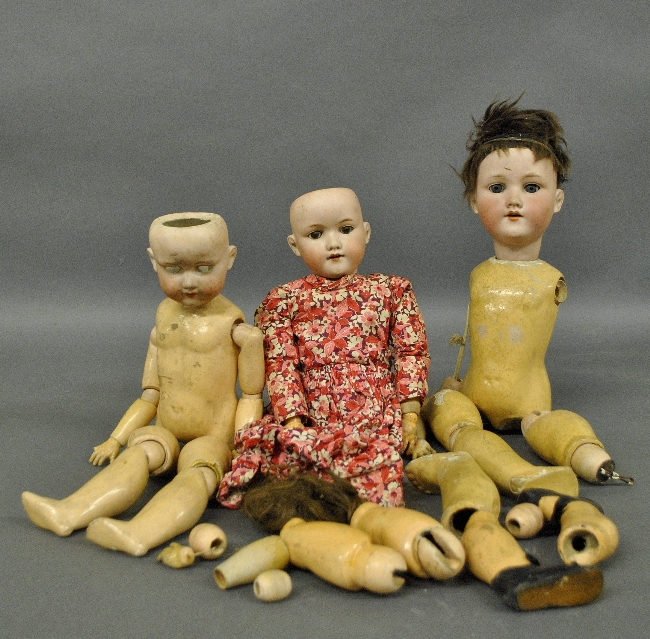 Appraisal: - Three German bisque dolls by Armand Marseille As found