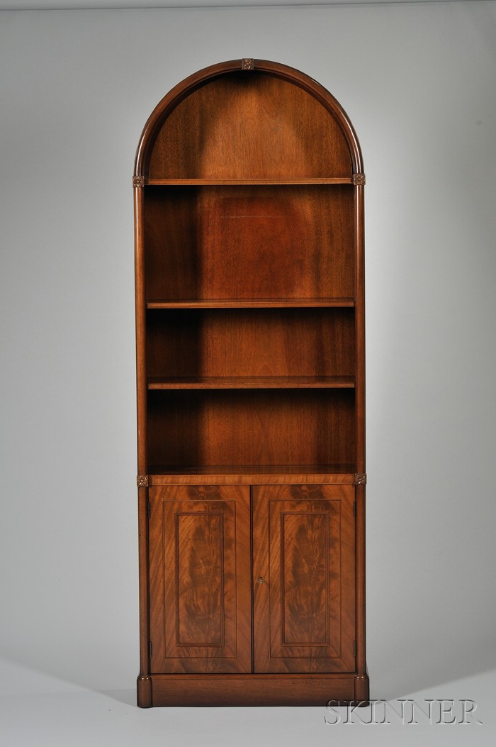 Appraisal: Beacon Hill Collection Georgian-style Mahogany Arch-top Book Cabinet th quarter