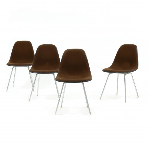 Appraisal: CHARLES AND RAY EAMES FOUR UPHOLSTERED DSX CHAIRS Herman Miller