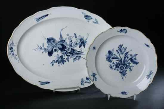 Appraisal: TWO MEISSEN PORCELAIN PLATTERS late th-early th century underglaze blue