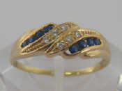 Appraisal: An carat yellow gold sapphire and diamond ring pav set