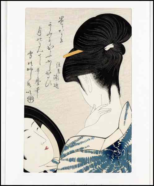 Appraisal: KITAGAWA UTAMARO JAPANESE - BEAUTY IN FRONT OF MIRROR Color