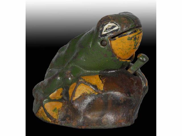 Appraisal: Lot of Cast Iron Frog Mechanical Banks Description Frog on