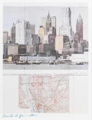 Appraisal: NYC Poster Signed by Christo and Jeanne Claude A hand