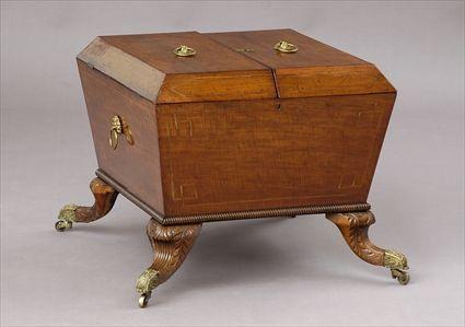 Appraisal: REGENCY MAHOGANY AND INLAID CELLARET The square tapering box case