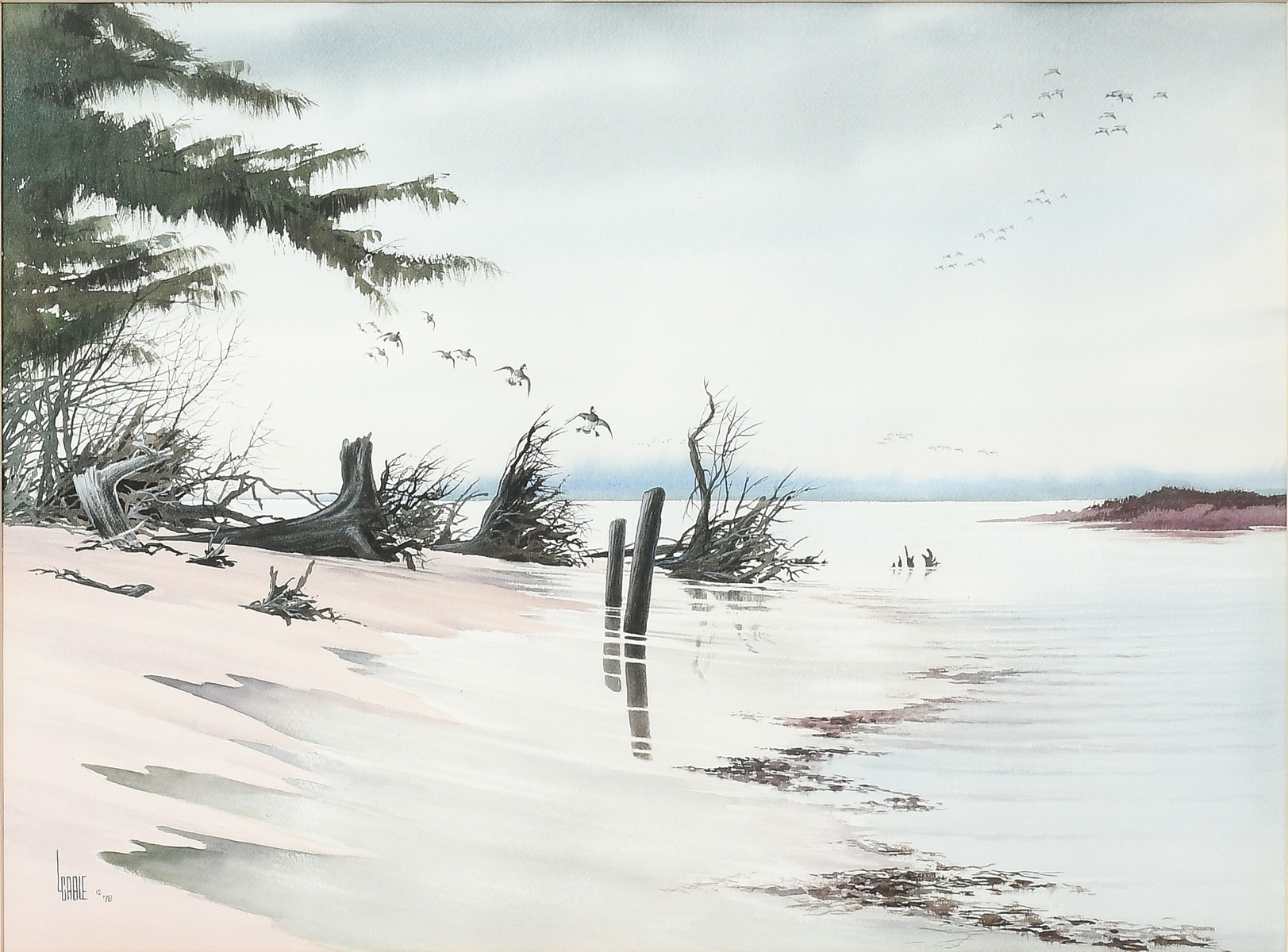 Appraisal: CABLE Lee American b Sanibel Florida Shoreline Scene Watercolor sight