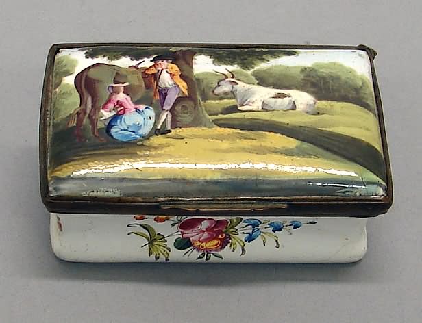 Appraisal: Bucolic scene with cattle and figures on cover bust length