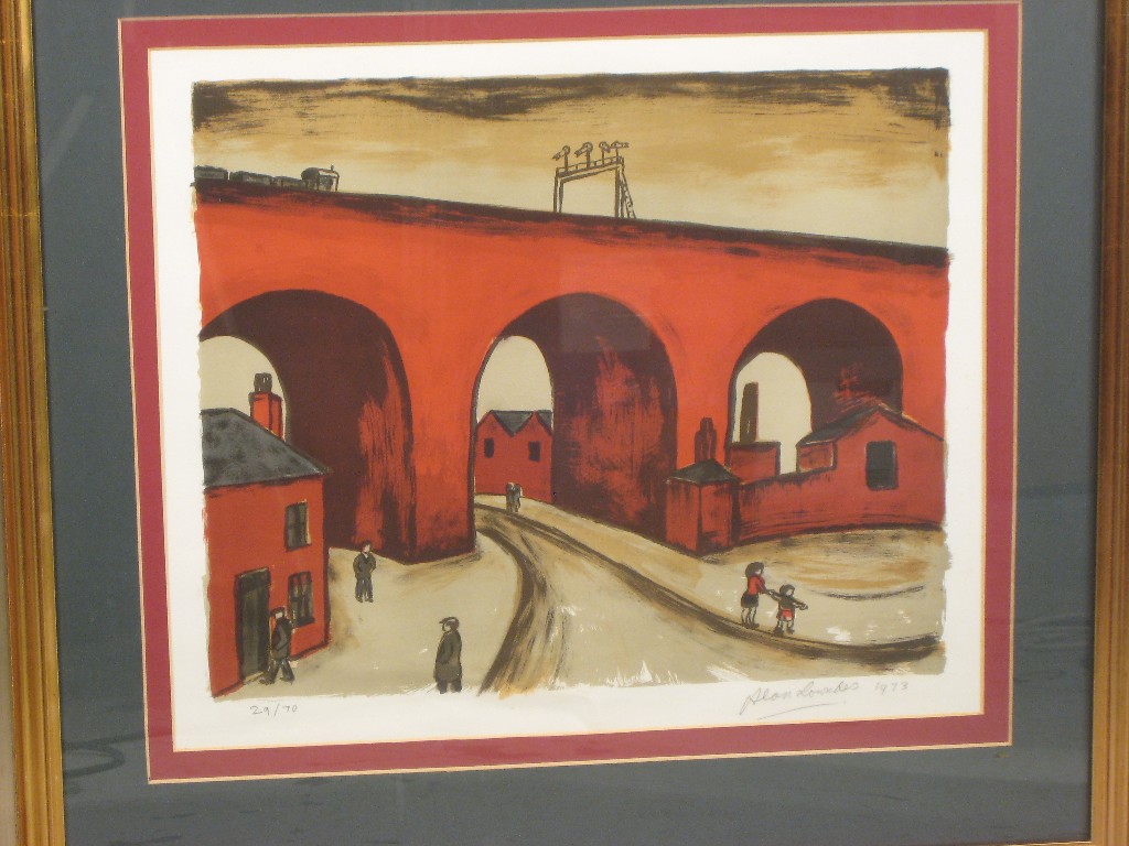 Appraisal: ALLAN LOWNDES The Viaduct artist's proof colour print pencil signed