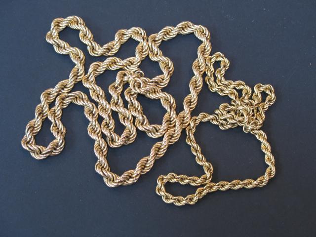 Appraisal: AN CT YELLOW GOLD ROPE TWIST NECKLACE together with a