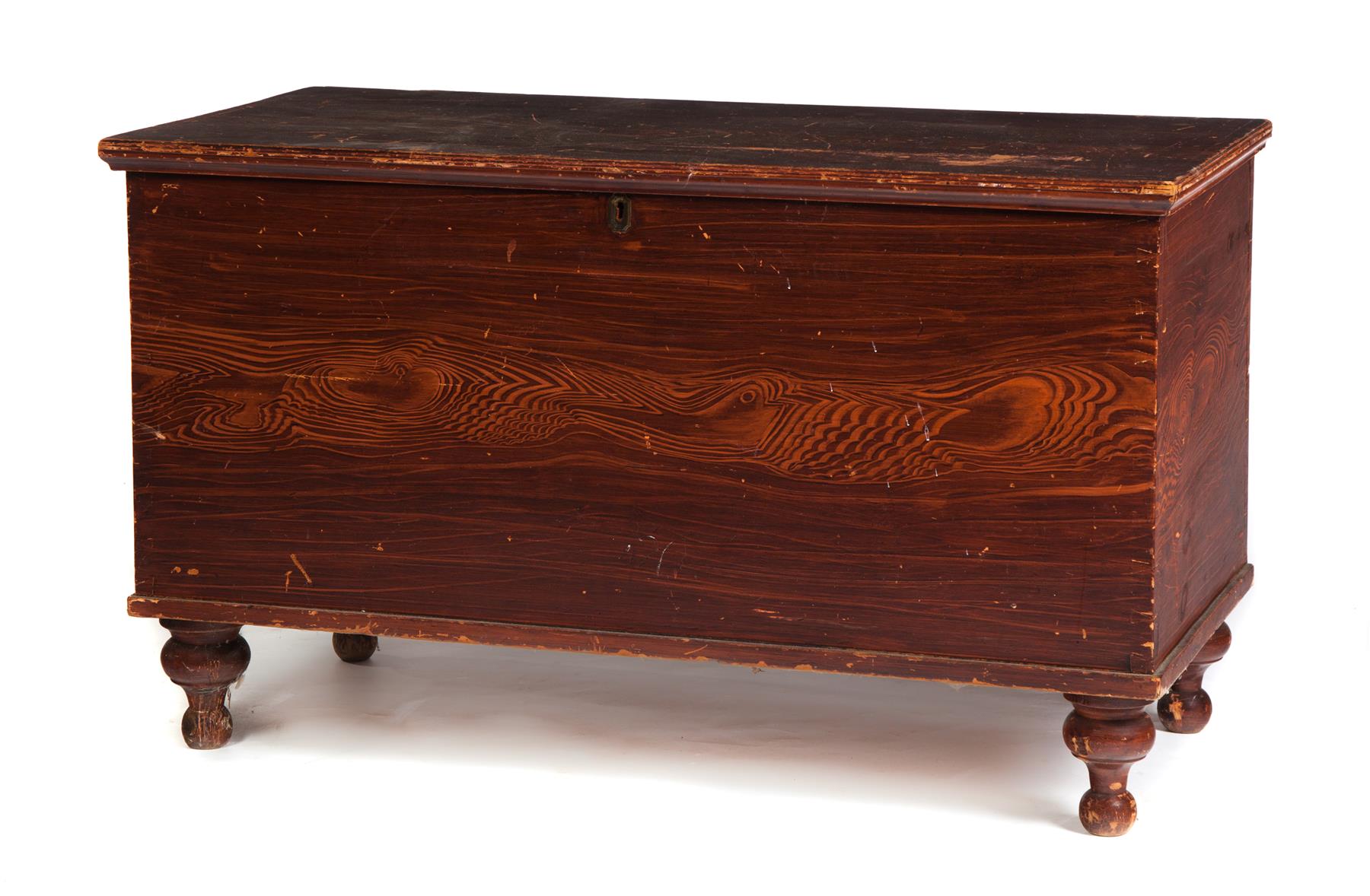 Appraisal: GRAIN PAINTED BLANKET CHEST WITH DOVETAILED CASE American th century