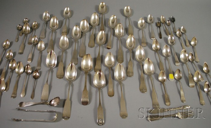 Appraisal: Group of Coin and Sterling Silver Flatware America and England