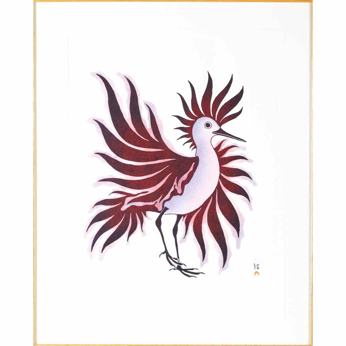 Appraisal: AOUDLA PUDLAT - E - Cape Dorset RESPLENDENT BIRD framed