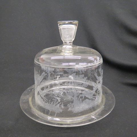 Appraisal: Fine Crystal Cheese or Butter Dome Server acid etched with