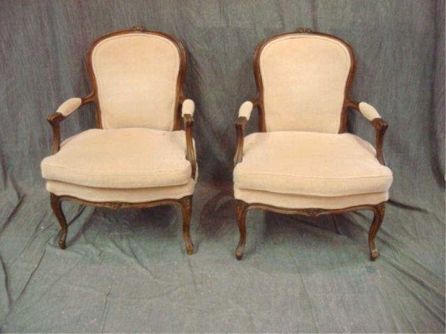 Appraisal: Pair of Louis XV Style Chairs From a Purchase NY