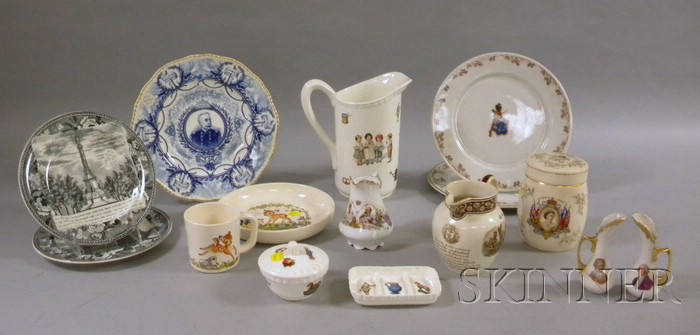 Appraisal: Fifteen Pieces of Commemorative and Children's Pottery including a small